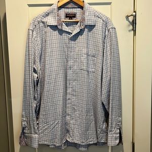 Johnston and Murphy Blue Sport Shirt XXL